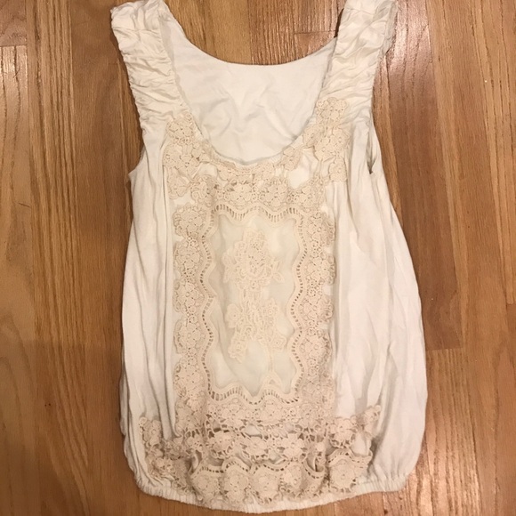 Boho White Crochet Detailed Top - Picture 1 of 4